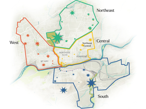 Map of parks in Bethlehem.