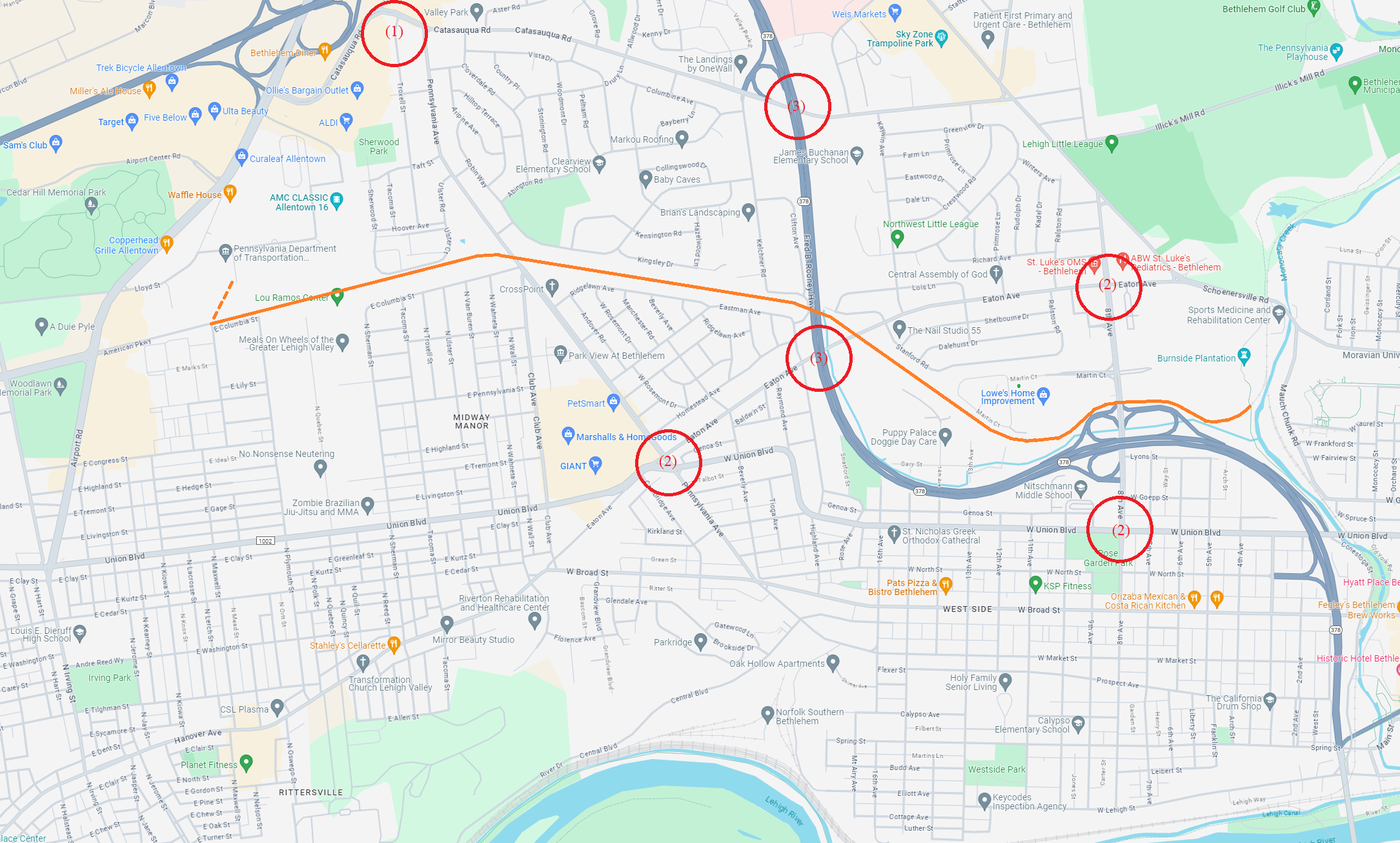 Dangerous intersections & pain points