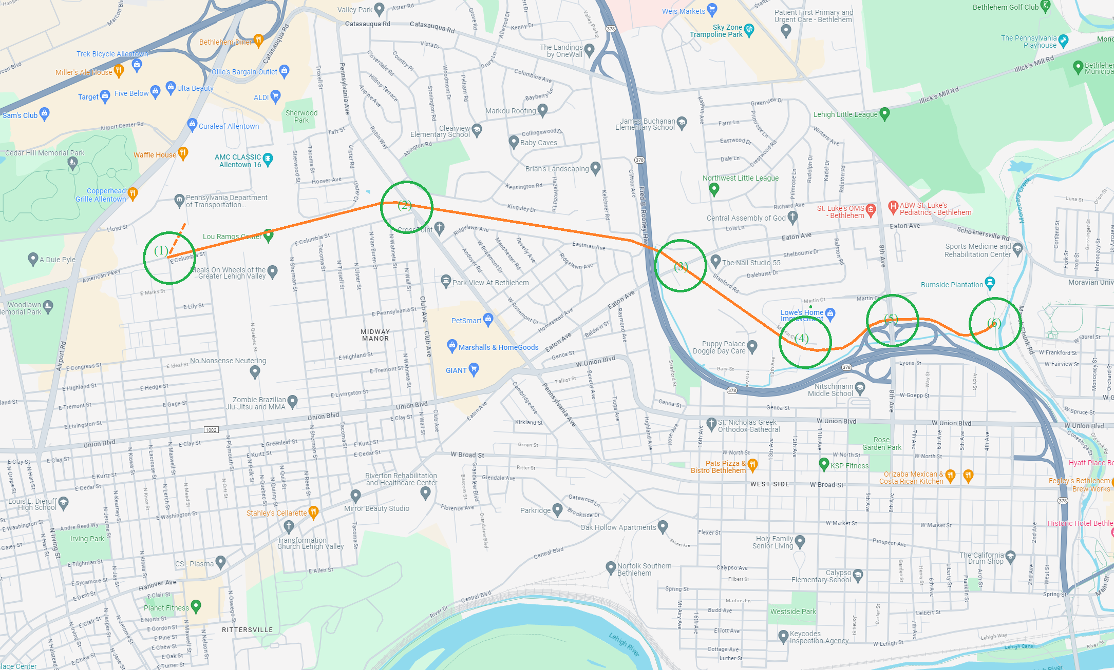 Potential access points