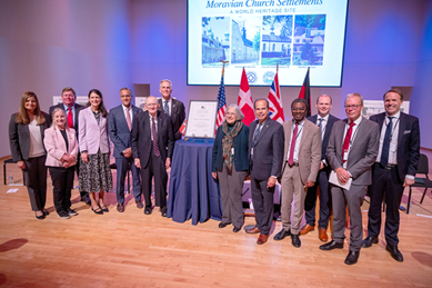 Inscription Event for Transnational Moravian Church Settlements Designation at Moravian University